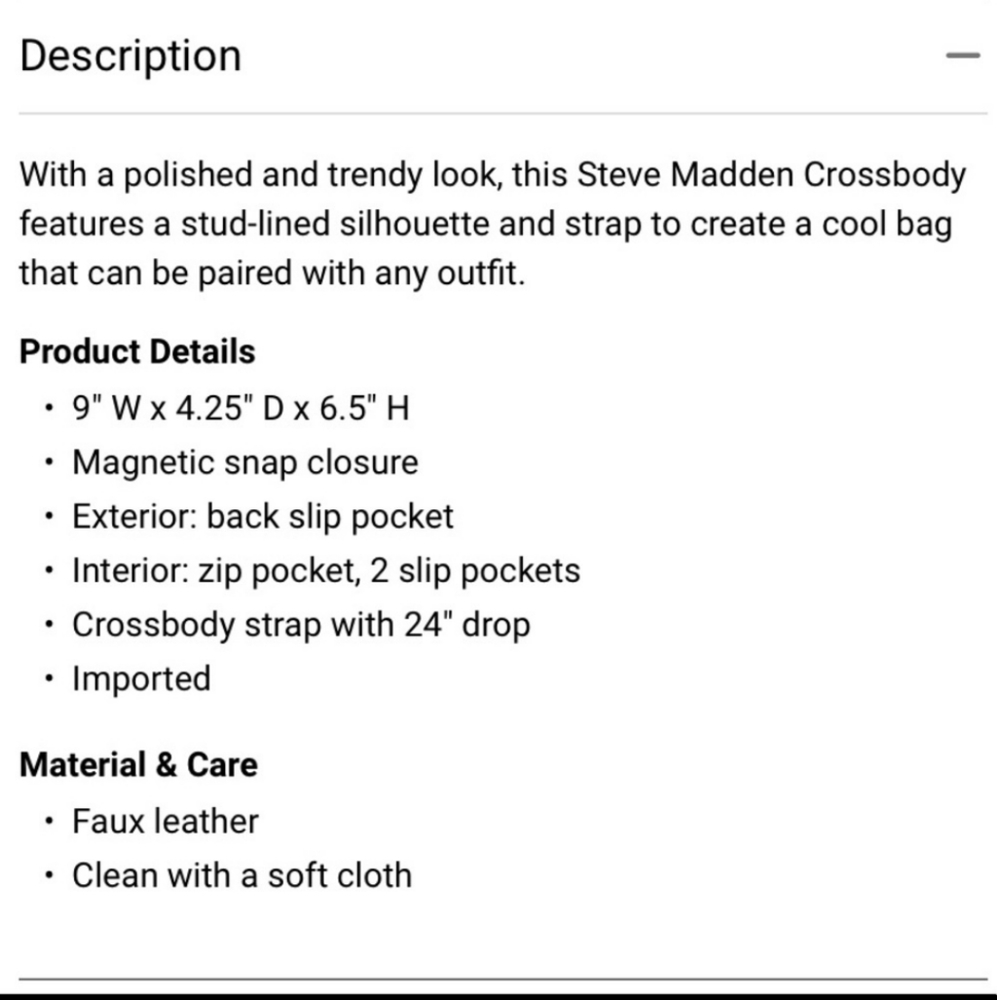 NWT Steve Madden Bposh Crossbody Studded Purse - Picture 15 of 15